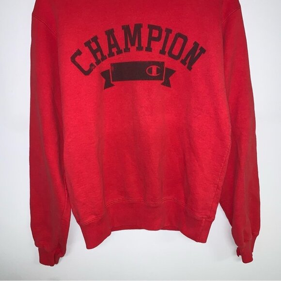 Vintage Champion Eco Authentic‎ Crewneck Sweater Pullover Red  Men’s Size Small - Picture 4 of 8